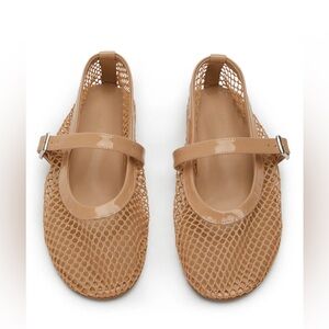 ✨ Tony Bianco tan mesh mary jane flats, 7M